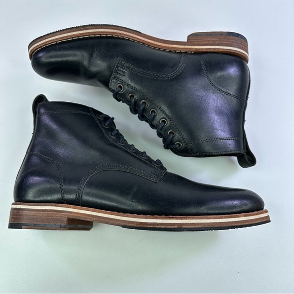 Helm Men’s Hollis Cap Toe Lace Up Boots - Black - Size 8M